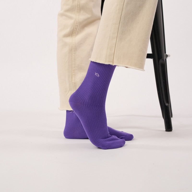 Billybelt Plain Ribbed Socks / Purple