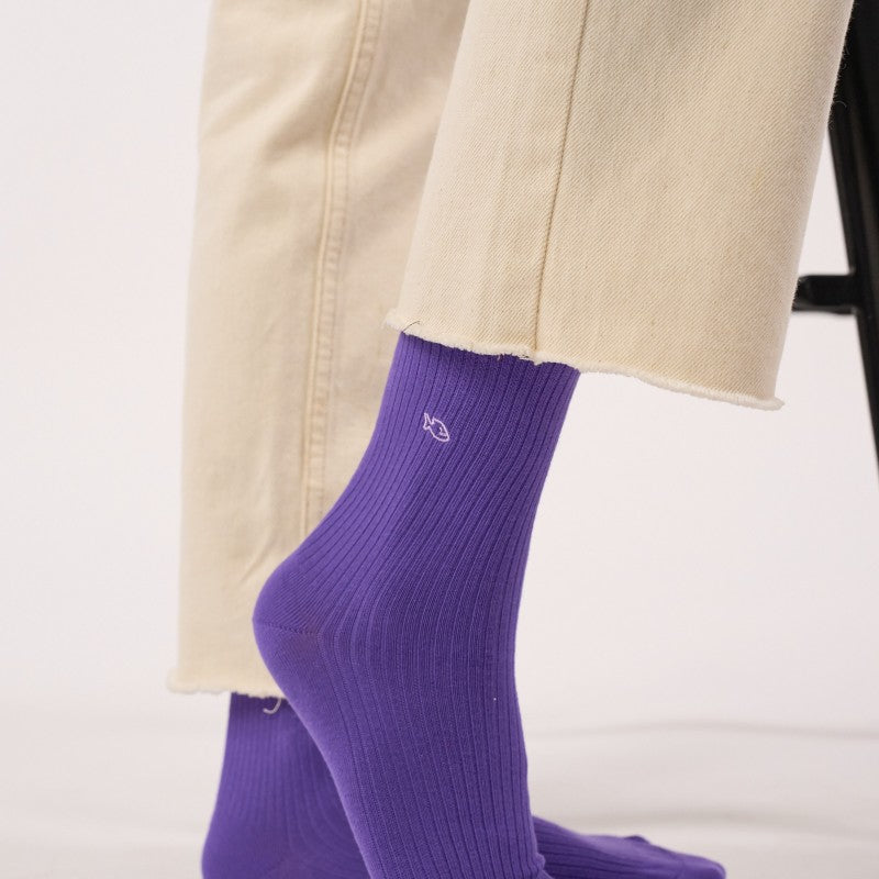Billybelt Plain Ribbed Socks / Purple