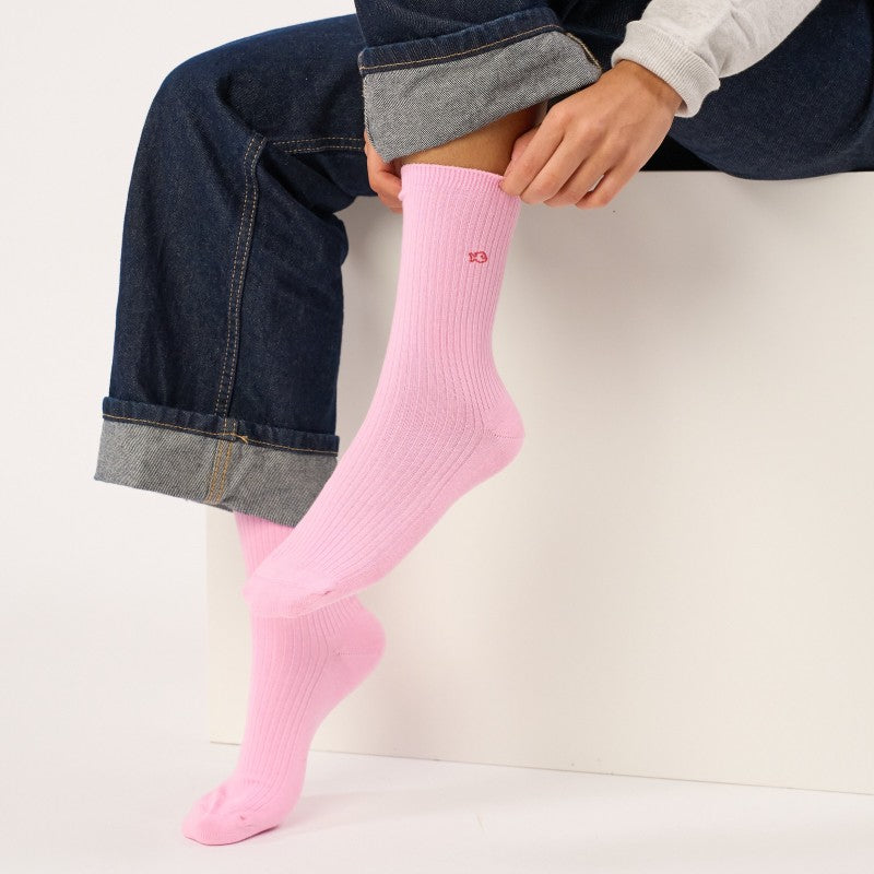 Billybelt Plain Ribbed Socks / Pink