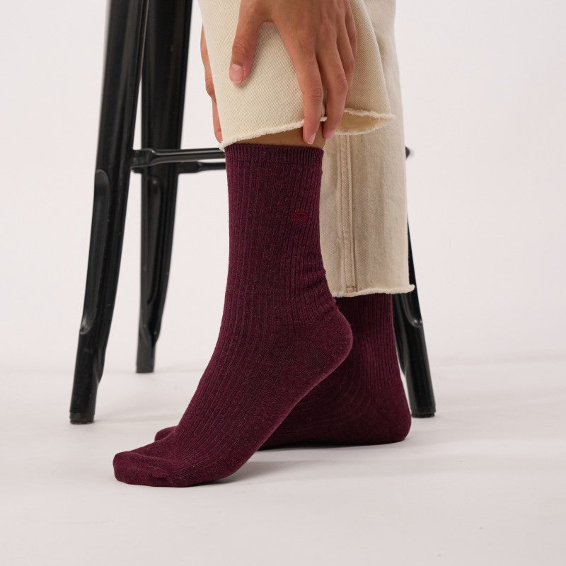 Billybelt Plain Ribbed Socks / Burgundy