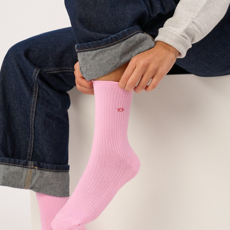 Billybelt Plain Ribbed Socks / Pink