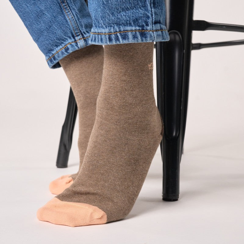 Billybelt - Plain Socks / Melanged Brown