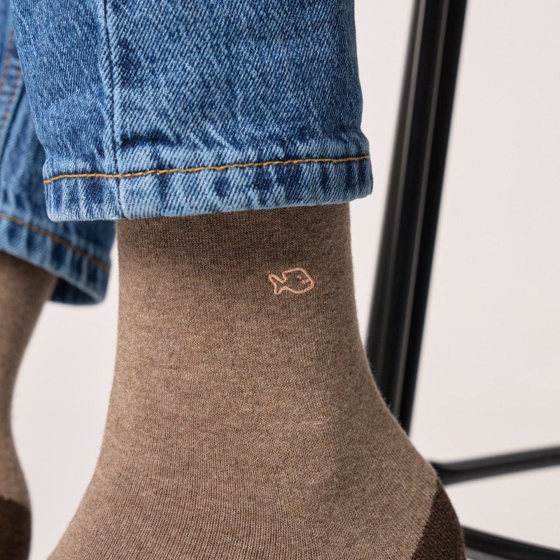 Billybelt - Plain Socks / Melanged Brown
