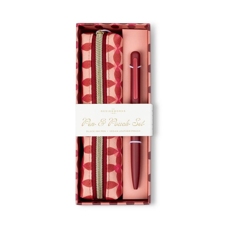 Pen & Pouch Set - Pinwheel Pink