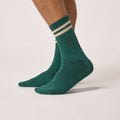 Billybelt Retro Sokken - Green with Beige Stripes