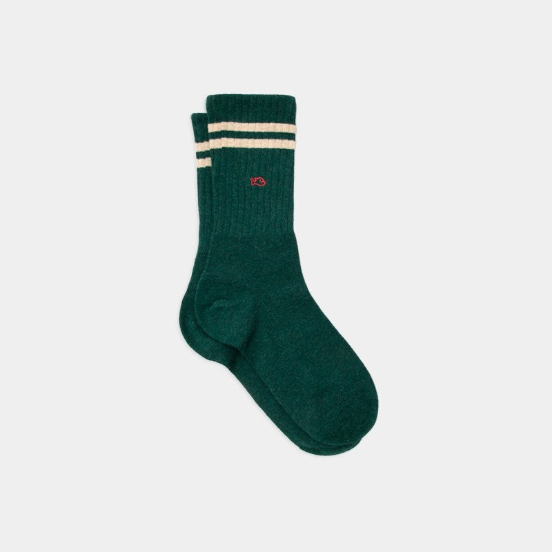 Billybelt Retro Sokken - Green with Beige Stripes