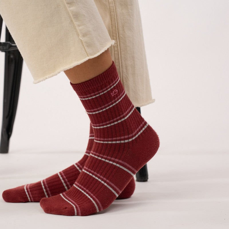 Billybelt - Striped Socks / Burgundy