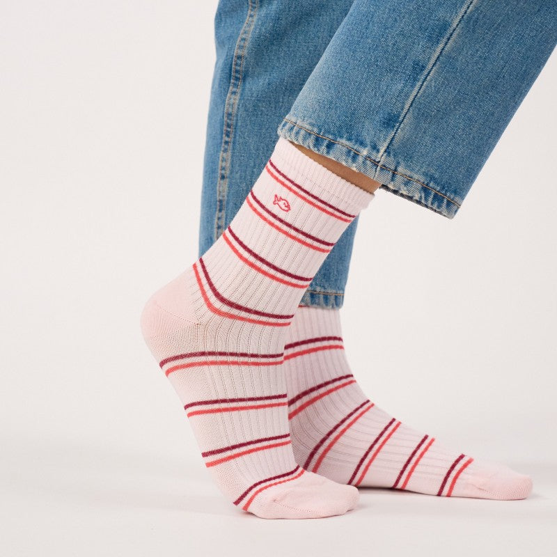 Billybelt - Striped Socks / Pale Pink