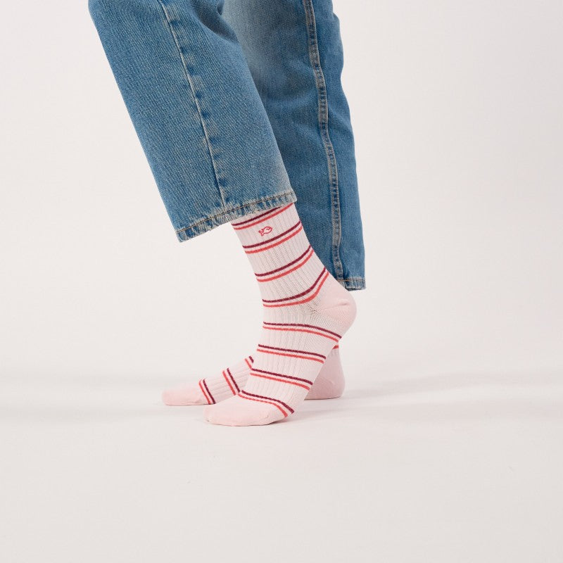 Billybelt - Striped Socks / Pale Pink