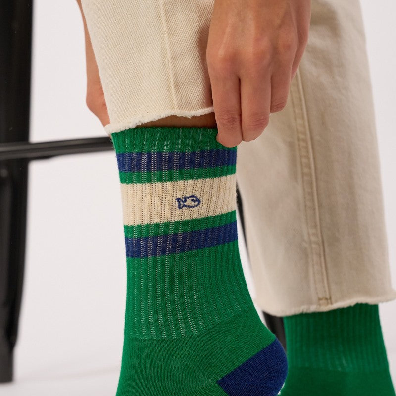 Billybelt - Tennis Socks / Green, Beige and Blue
