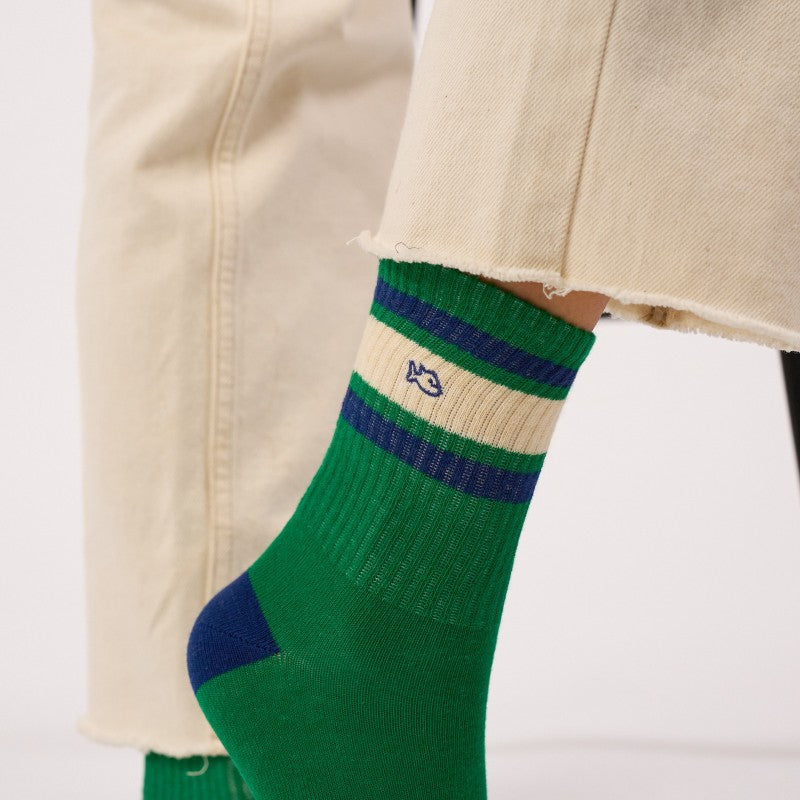 Billybelt - Tennis Socks / Green, Beige and Blue