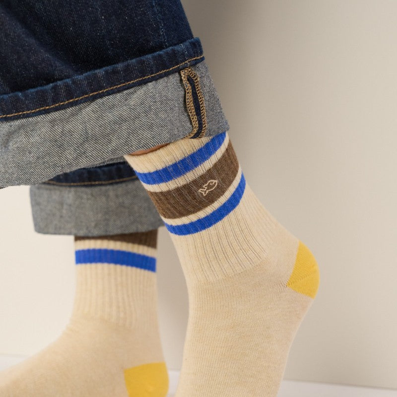 Billybelt - Tennis Socks / Beige, Blue and Brown