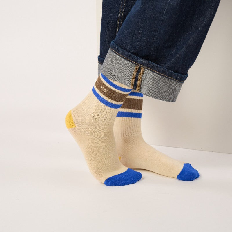 Billybelt - Tennis Socks / Beige, Blue and Brown