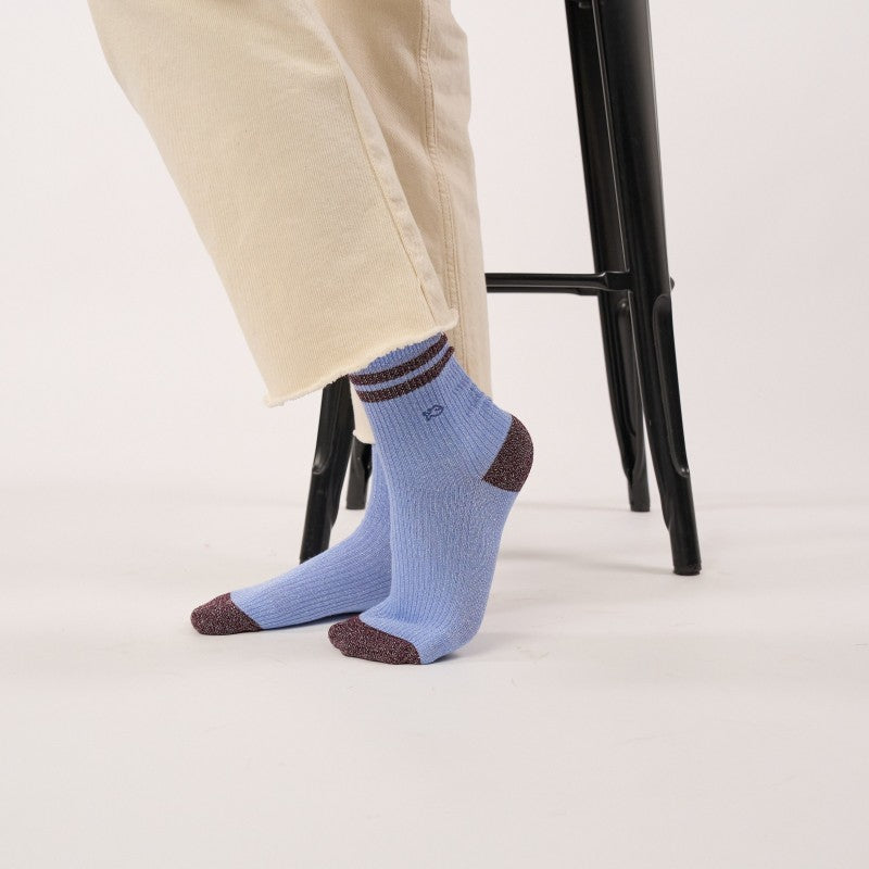 Billybelt - Vintage Glitter Socks / Blue Grey