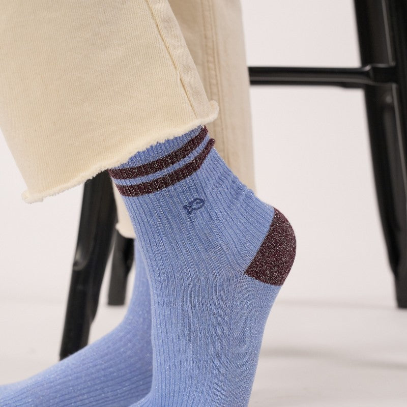 Billybelt - Vintage Glitter Socks / Blue Grey