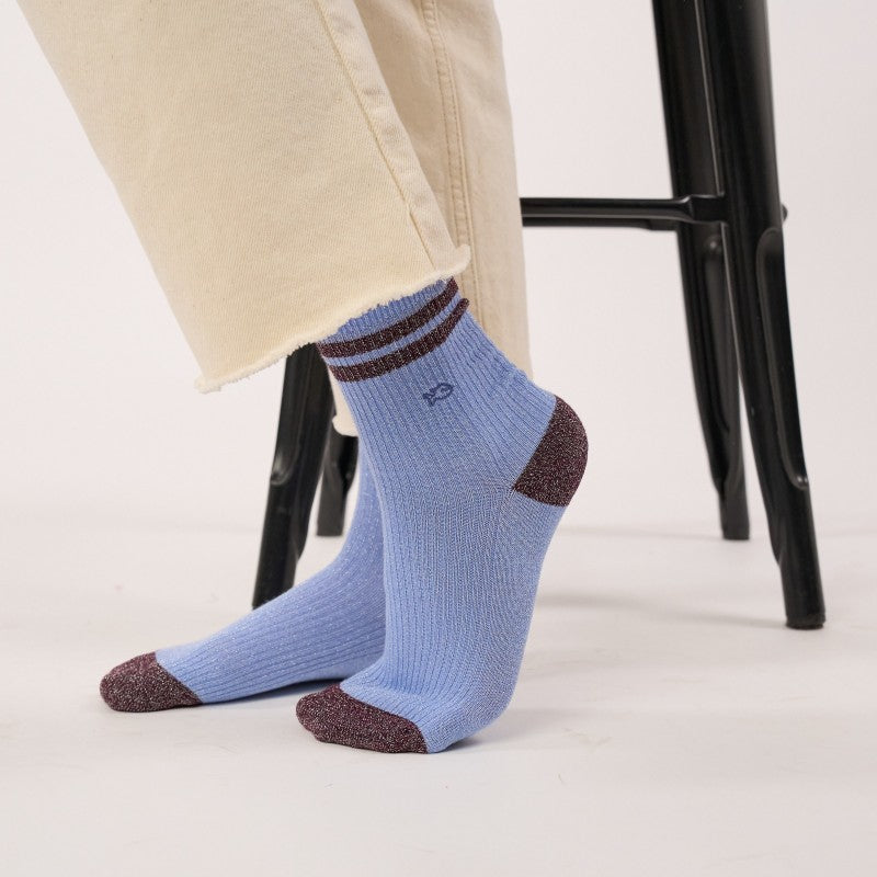 Billybelt - Vintage Glitter Socks / Blue Grey