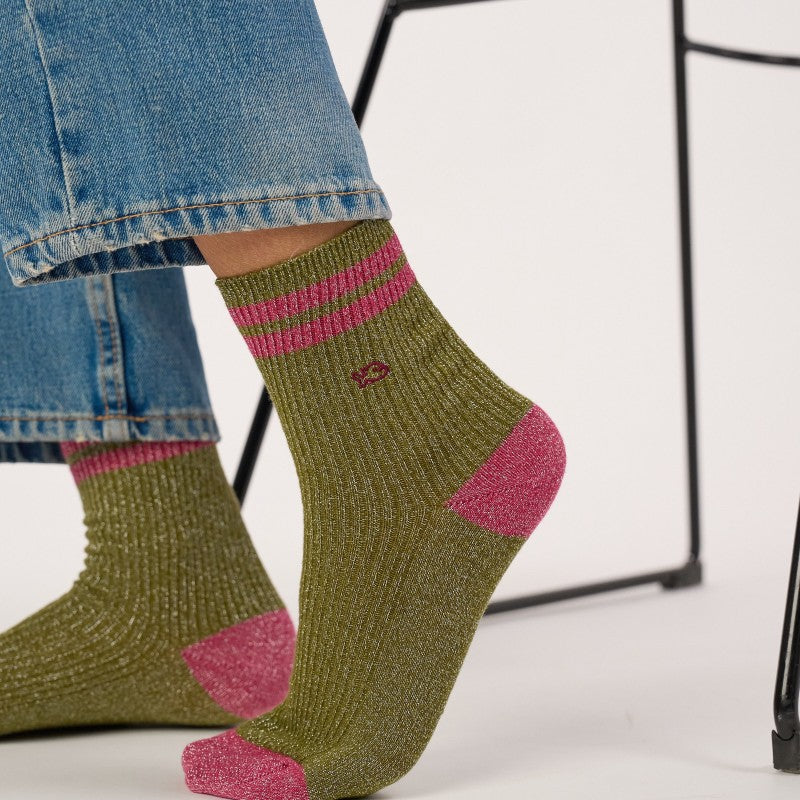 Billybelt - Vintage Glitter Socks / Khaki