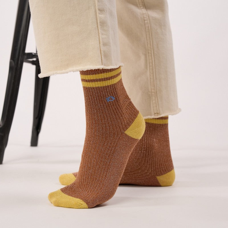 Billybelt - Vintage Glitter Socks / Brown