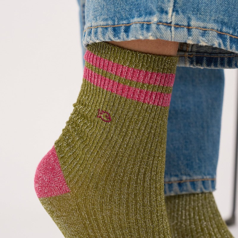 Billybelt - Vintage Glitter Socks / Khaki