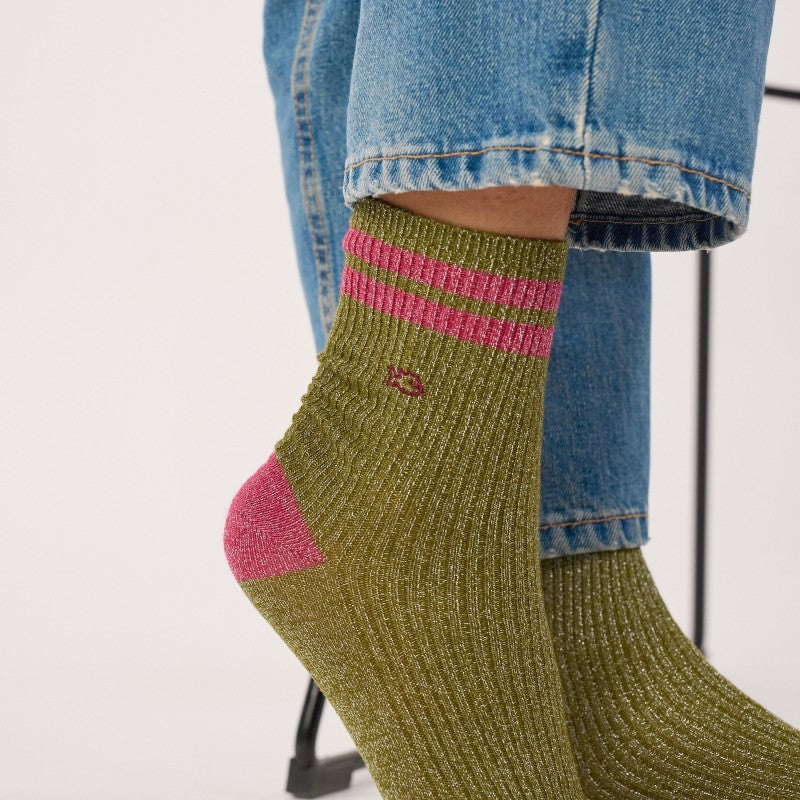Billybelt - Vintage Glitter Socks / Khaki