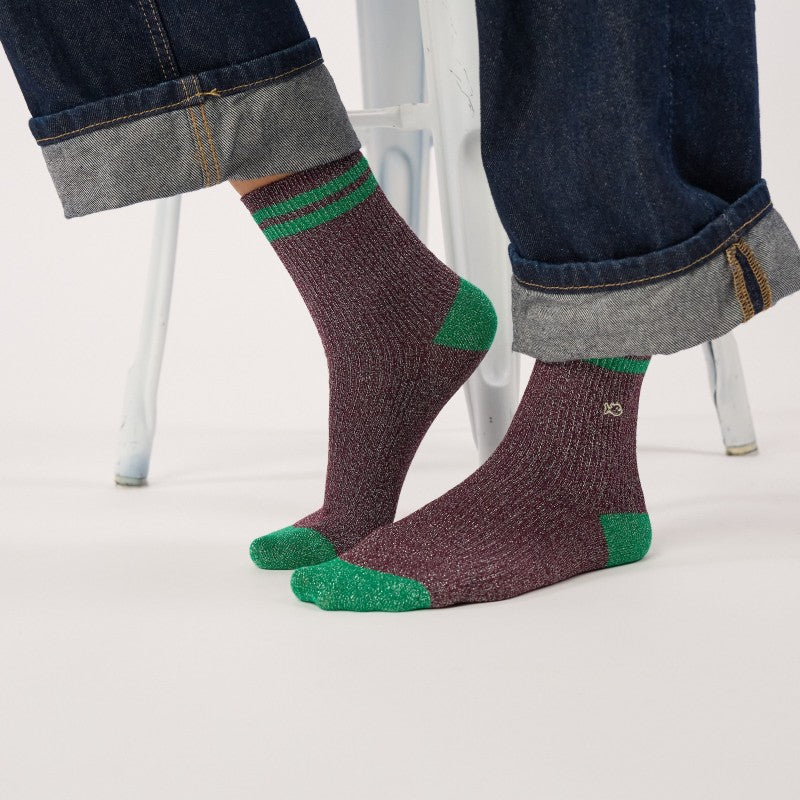 Billybelt - Vintage Glitter Socks / Burgundy