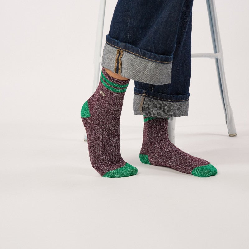 Billybelt - Vintage Glitter Socks / Burgundy