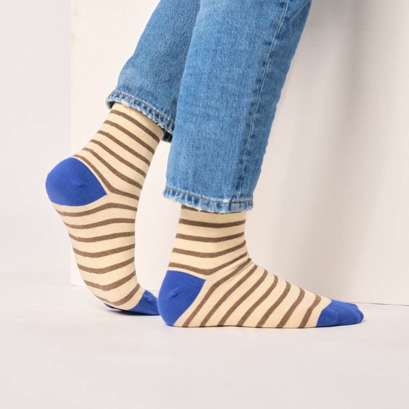Billybelt Striped Socks - Brown and Beige