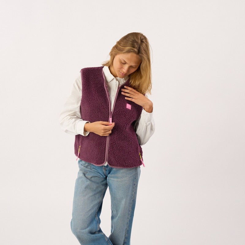 Billybelt - Women's Sleeveless Sherpa Jacket With Zip