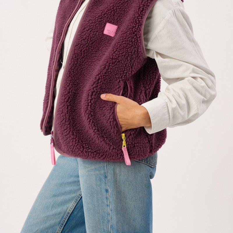 Billybelt - Women's Sleeveless Sherpa Jacket With Zip