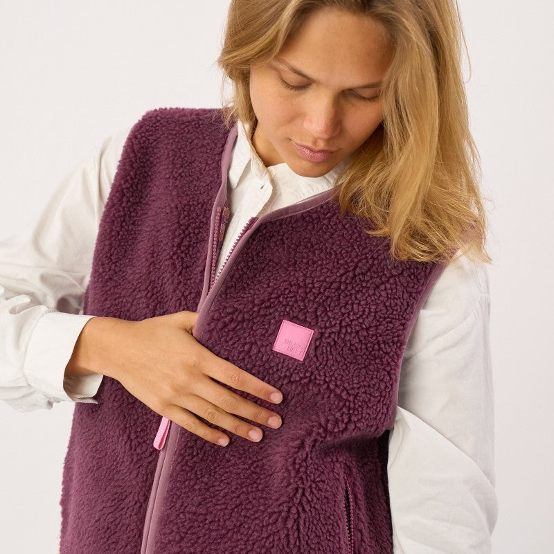 Billybelt - Women's Sleeveless Sherpa Jacket With Zip
