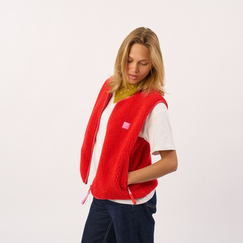 Billybelt - Women's Sleeveless Sherpa Jacket With Zip