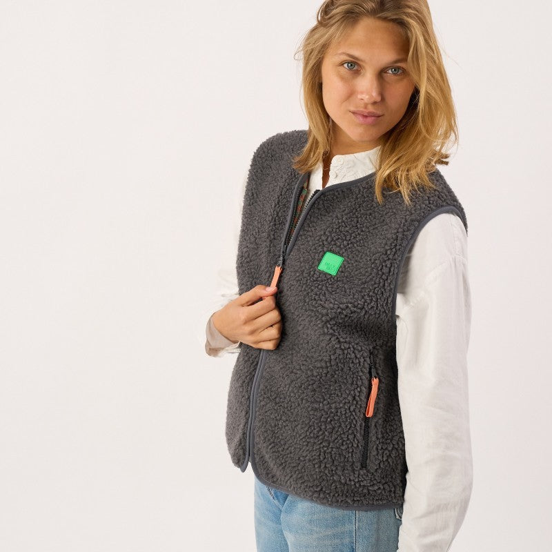 Billybelt - Women's Sleeveless Sherpa Jacket With Zip
