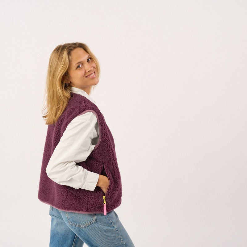 Billybelt - Women's Sleeveless Sherpa Jacket With Zip