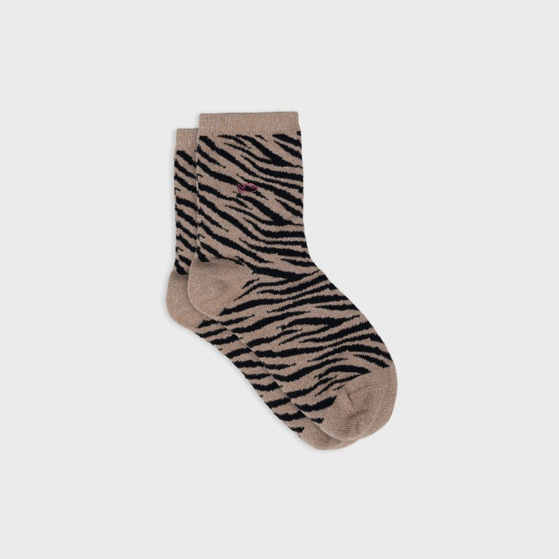Billybelt Zebra Glitter Socks / Brown and Black